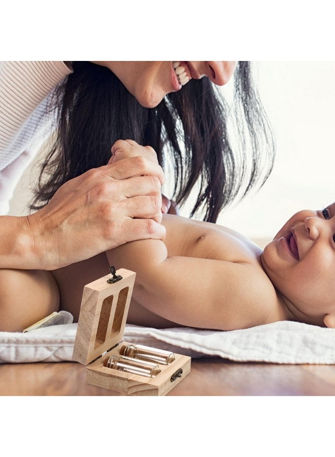 HOMSFOU Box Lanugo Umbilical Cord Preservation Fetal Hair Container Children Tooth Container Baby Tooth Teeth Bottles for Newborn Babies Adorable Pp Wooden Braces - Image 5