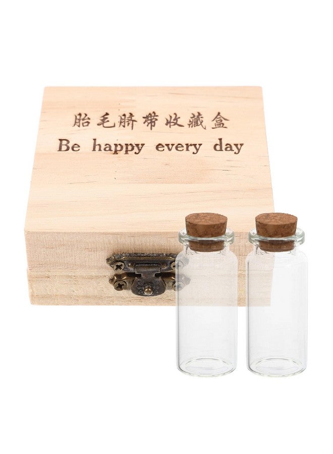 HOMSFOU Box Lanugo Umbilical Cord Preservation Fetal Hair Container Children Tooth Container Baby Tooth Teeth Bottles for Newborn Babies Adorable Pp Wooden Braces - Image 2