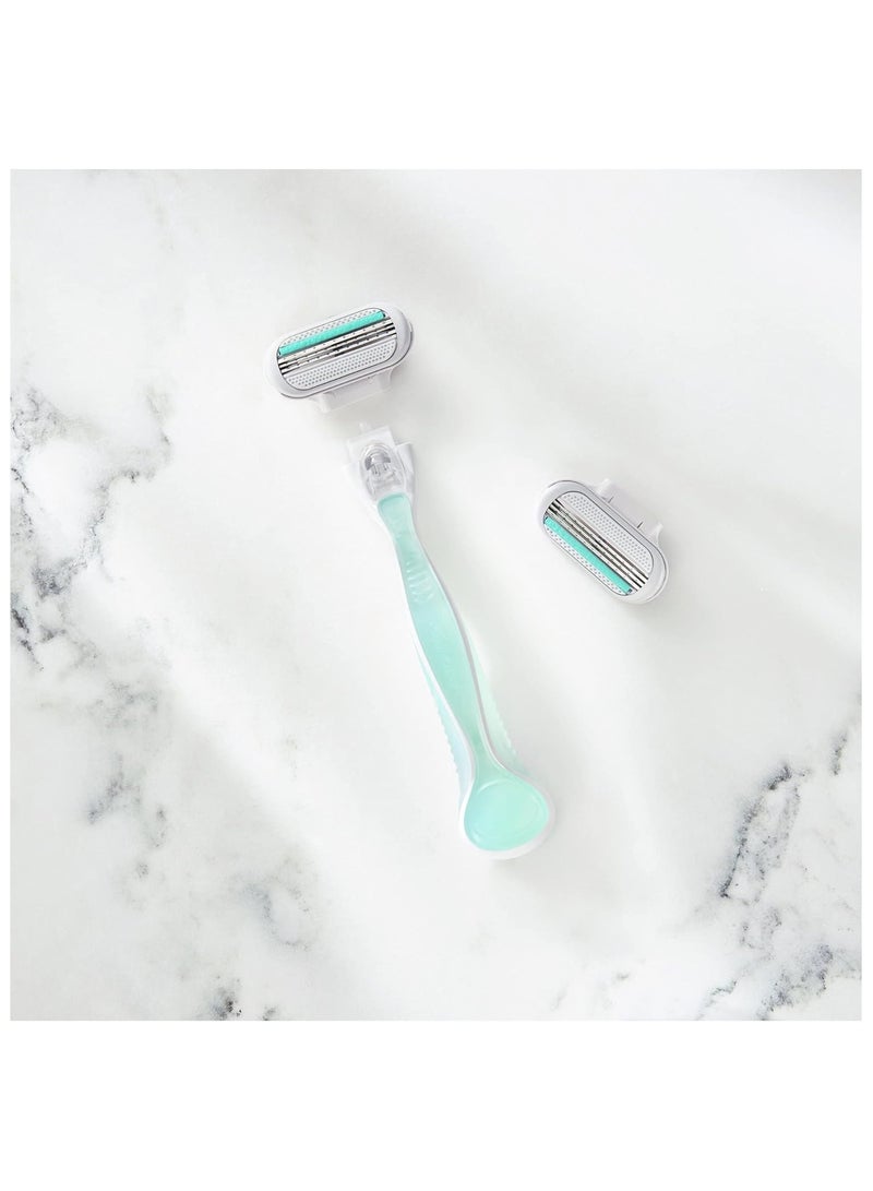 مقبض ماكينة حلاقة فينوس سموث سنستيف للنساء + شفرتين لاعادة التعبئة من جيليت - Image 2