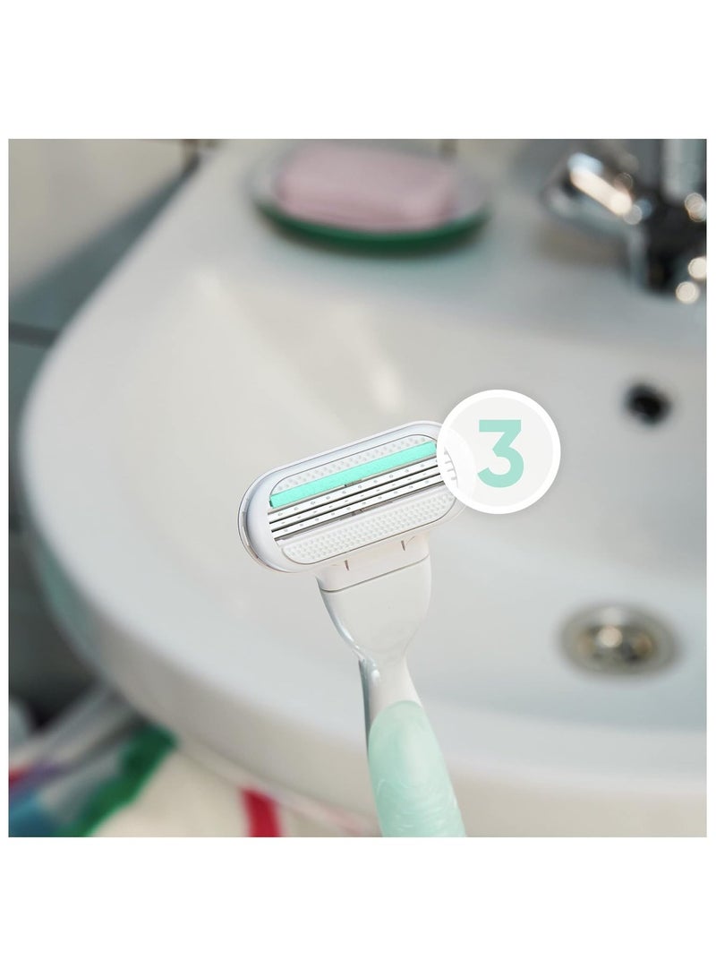 مقبض ماكينة حلاقة فينوس سموث سنستيف للنساء + شفرتين لاعادة التعبئة من جيليت - Image 3