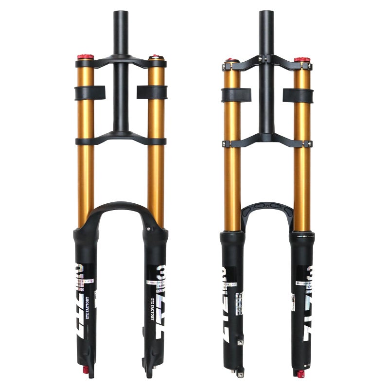 ZTZ 2627529 inch Mountain Bike Air Suspension ForkRebound Adjustment180mm TravelQR 9x100mm 118 Straight Steerer Ultralight Double Shoulder Design Front Fork for XCAM MTB Gold 29 inch - Image 2