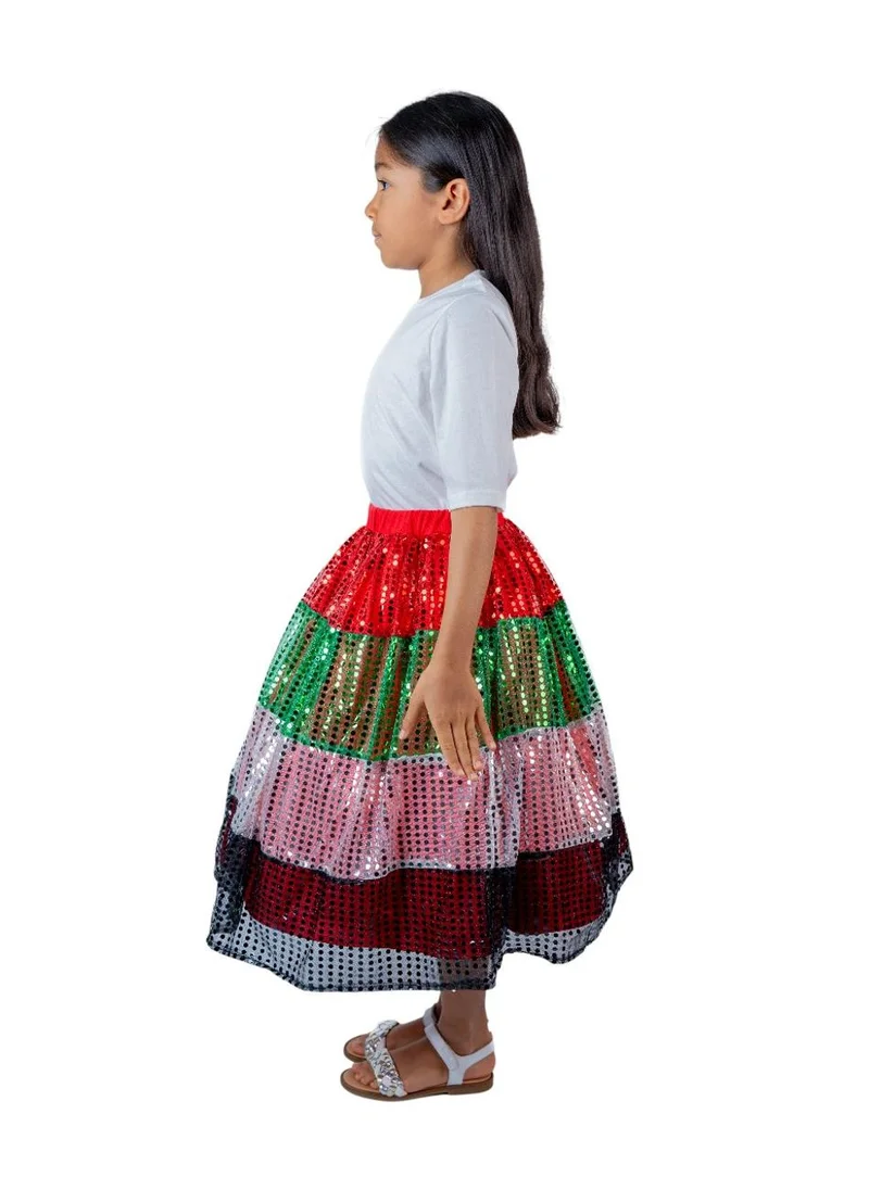 D'Daniela Sparkling UAE Flag-Inspired Skirt