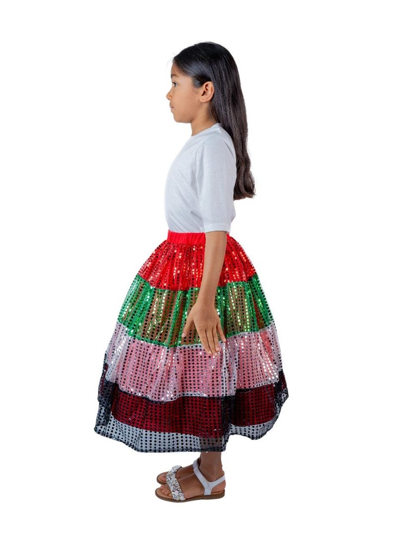 D'Daniela Sparkling UAE Flag-Inspired Skirt - Image 3