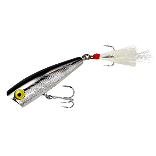 Rebel Lures Pop-R Topwater Popper Fishing Lure, Silver/Black, Pop-R (1/4 oz), One Size - Image 4