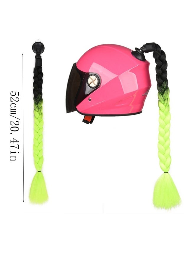 ذيل حصان لخوذة الدراجة النارية، ذيل حصان قابل للتحريك مزود بقاعدة شفط مع شريط شعر مستعار منسوج مع زخرفة فيونكة للخوذة - Image 4