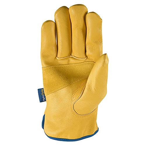 Wells Lamont Mens Adjustable HydraHyde Leather Work Gloves WaterResistant Breathable Durable Ideal for Gardening Landscaping Ranching Heavy Duty Leather Work Gloves Saddletan Large - Image 3