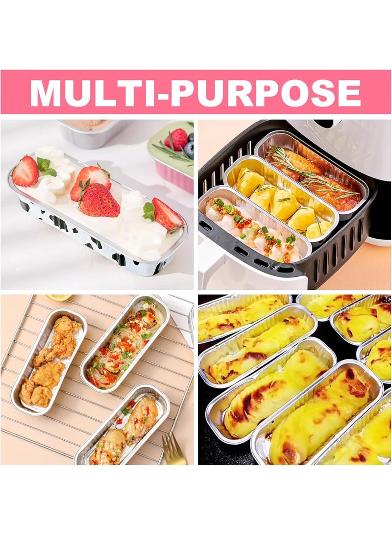 general 50Pcs Mini Loaf Pans with Lids,Mini Cake Pans with Lids and Spoons,Mini Aluminum Pans with Lids,Small Cake Pans with Lids for Valentine's Day - Image 4