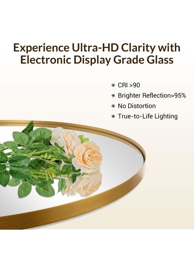 Andy Star Brass Oval Mirror, 24x40 Inch Bathroom Mirror Gold, Brass Vanity Mirror, Pill Shaped Mirrors Gold Metal Frame Stainless Steel 1'' Deep Hang Vertically & Horizontally - Image 5