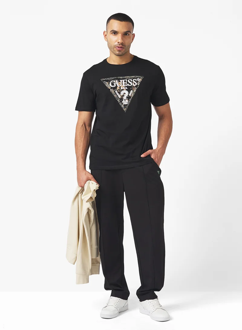 GUESS Short Sleeve Crew Neck  Gueshort Sleeve Triangle T-Shirt