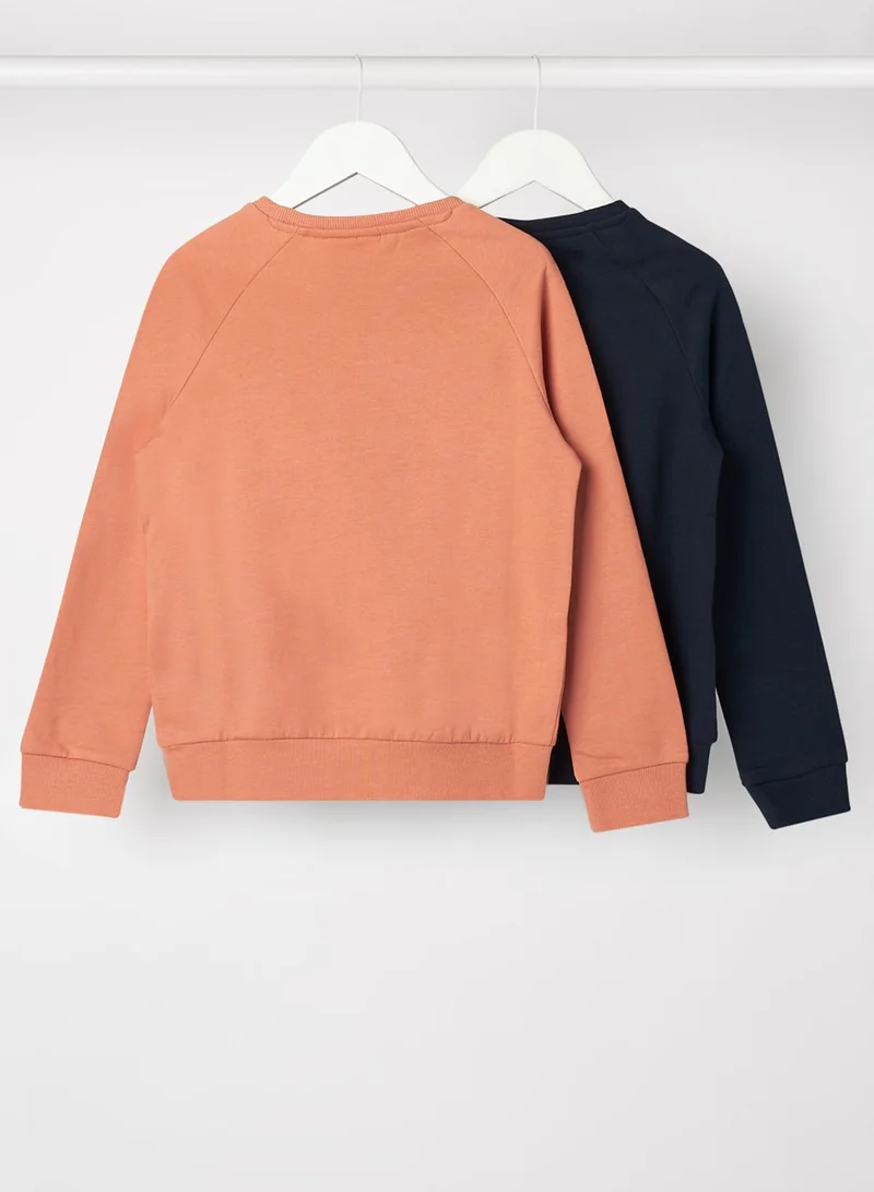 NAME IT Kids 2 Pack Slogan Print Sweatshirt