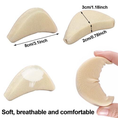 GOETOR Shoe Filler Inserts 5 Pairs Toe Cushion Fillers Loose Shoes Foam Toe Filler to Make Big Shoes Fit HalfSize Insoles Adjust Shoe for High Heels Dress Shoes Boots Black and Beige - Image 5