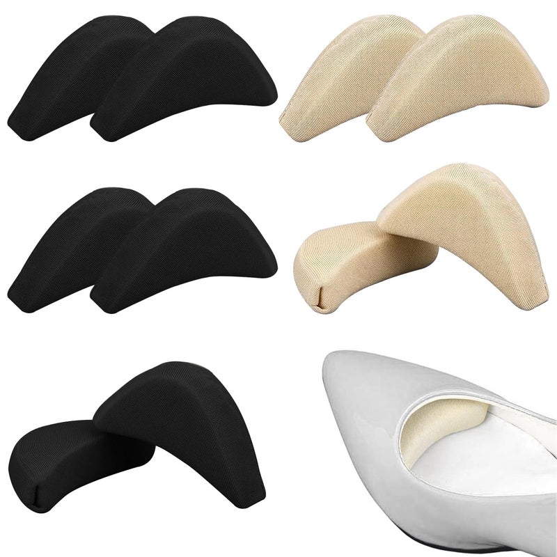 GOETOR Shoe Filler Inserts 5 Pairs Toe Cushion Fillers Loose Shoes Foam Toe Filler to Make Big Shoes Fit HalfSize Insoles Adjust Shoe for High Heels Dress Shoes Boots Black and Beige - Image 3