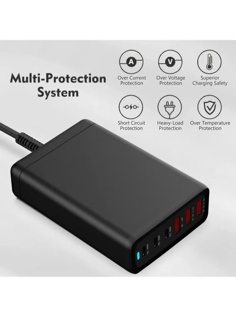 جانا - محطة شحن USB c بقدرة 120 وات GaN مدمجة 6 منافذ USB C - Image 1