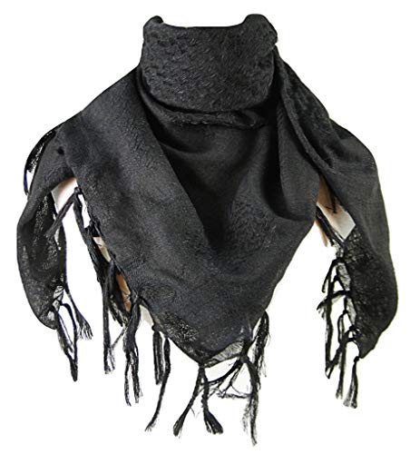Tapp Collections Premium Shemagh Head Neck Scarf - Black/Black - Image 1