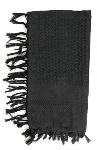 Tapp Collections Premium Shemagh Head Neck Scarf - Black/Black - Image 2