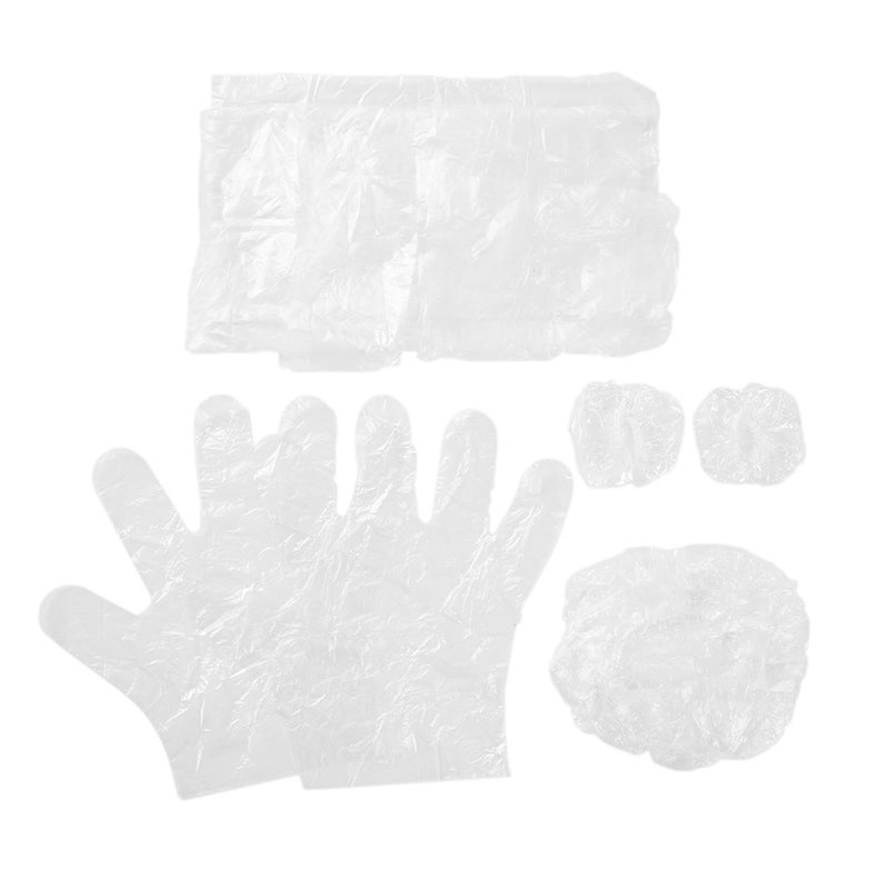 10 Pack Disposable Plastic Hair Care Dyeing Gloves White 20 x 8 x 15cm - Image 2