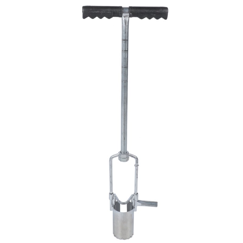 Long Handle Bulb Planter: 7.6cm Diameter Serrated Base Soft Grip T Handle - Dual Foot Pedal Efficient Soil Plugger for Standing Planting of Spring Bulb Flowers & Bedding Plants - Image 3
