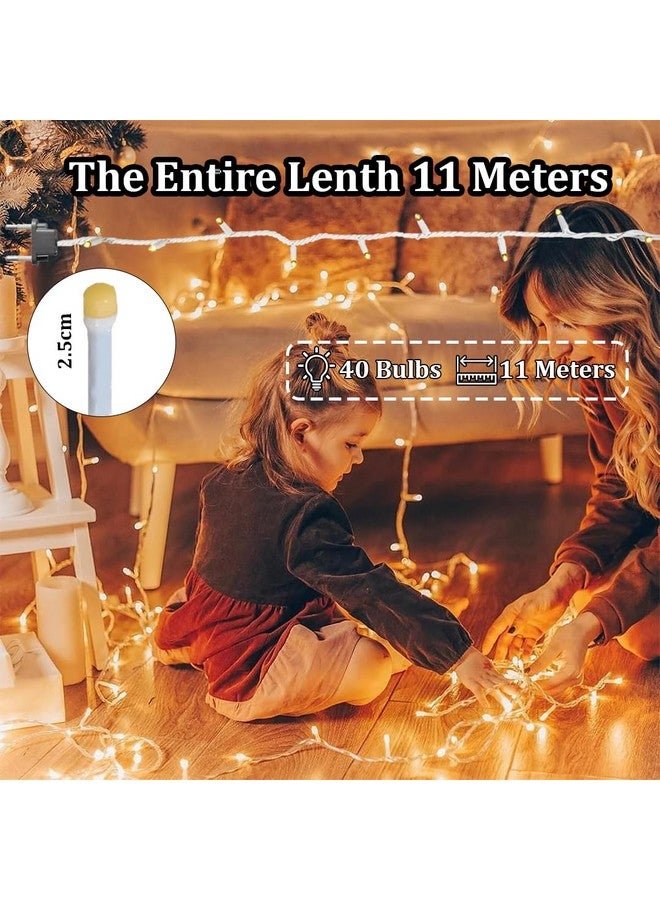 fizzytech 40 LED Rice Light for Decoration Strip and Series Light for Diwali Christmas Lights of Home Decoration, Bedroom Wedding Birthday Party -11 Meter (Warm White, Pack of 5) - Image 5