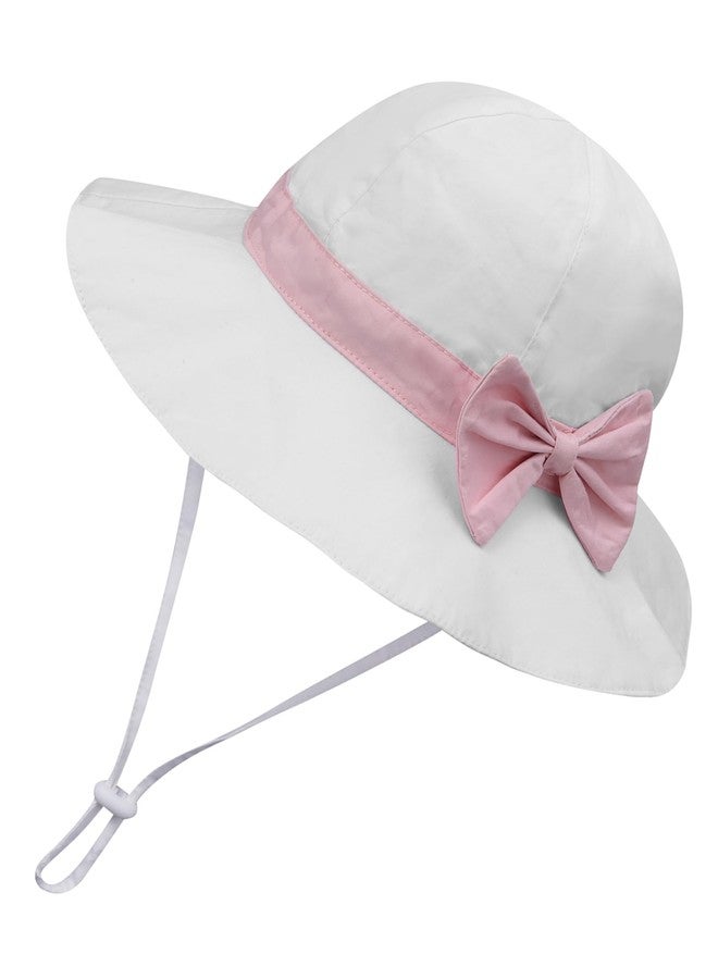 ECOSUMA Baby Sun Hat 2-5T White Pink - Image 1