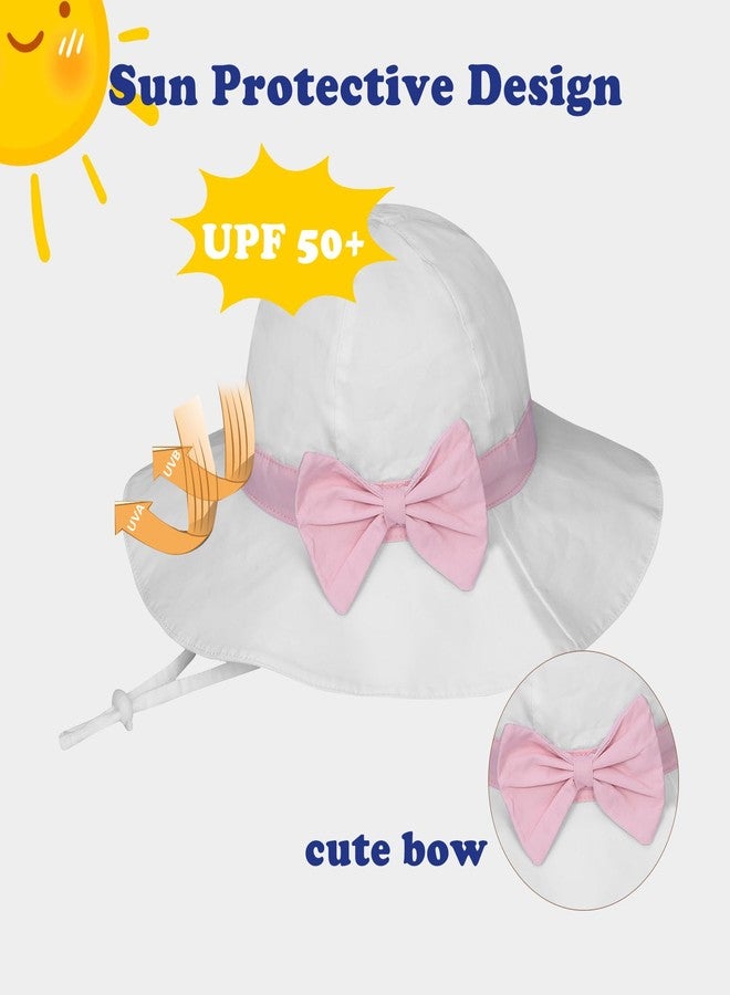 ECOSUMA Baby Sun Hat 2-5T White Pink - Image 5