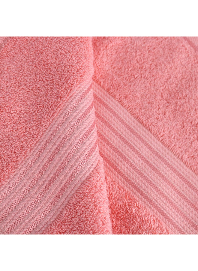 White Rose 6 Pcs Events Dyed Towel Set 550 GSM 100% Cotton Terry Viscose Border 1xBath Towel 75x145cm 1xHand Towel 50x90cm 2xBaby Towel 30x50cm & 2xFace Towel 33x33cm Peach Color  - Image 5