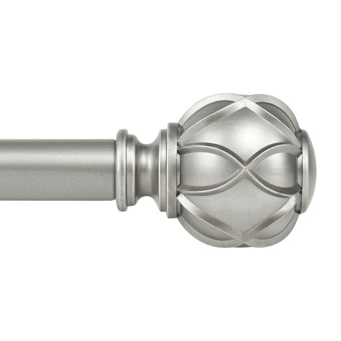 1 Inch Curtain Rod Telescoping Single Drapery Rod 36 to 72 Inches 36 Feet Antique Silver Curtain Rods for Windows 24 to 68 Inches Netted Texture Finials