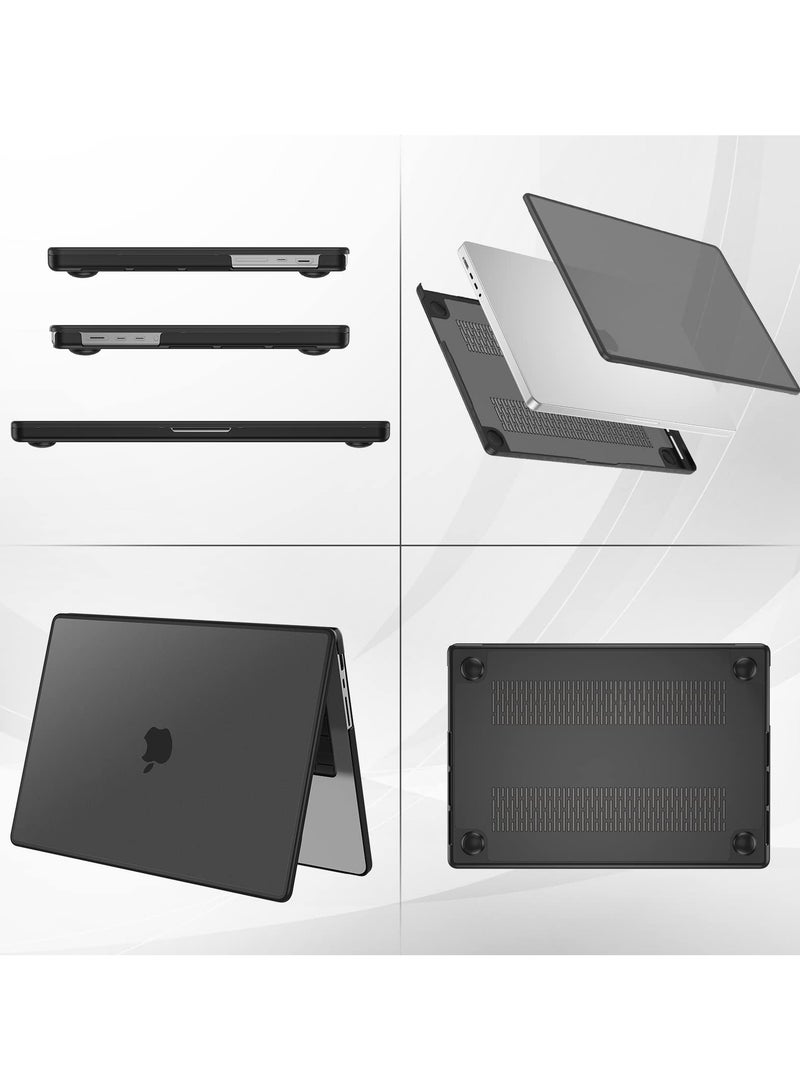 MacBook Air 13.6 Inch M2 Case for 2024 2022 Release A3113 M3/A2681 M2 - Anti-Cracking Anti-Fingerprint Hard Shell - Soft TPU Bumper + PC - Frosted Black  - Image 4