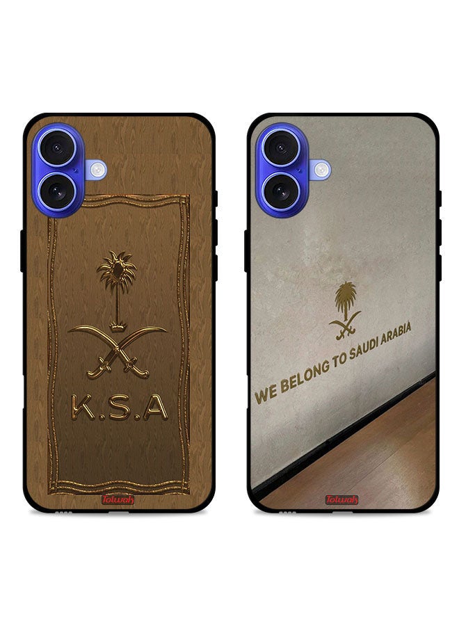 Tolwak Two Cases For Apple iPhone 16 Protective Covers We Belong to Saudi Arabia - Image 1