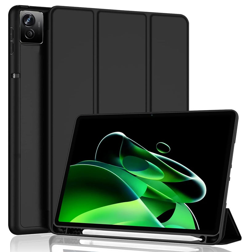 TGK Soft Flexible with Pencil Holder Trifold Flip Back Case for realme Pad X 11 inch Tablet (Black) - Image 1