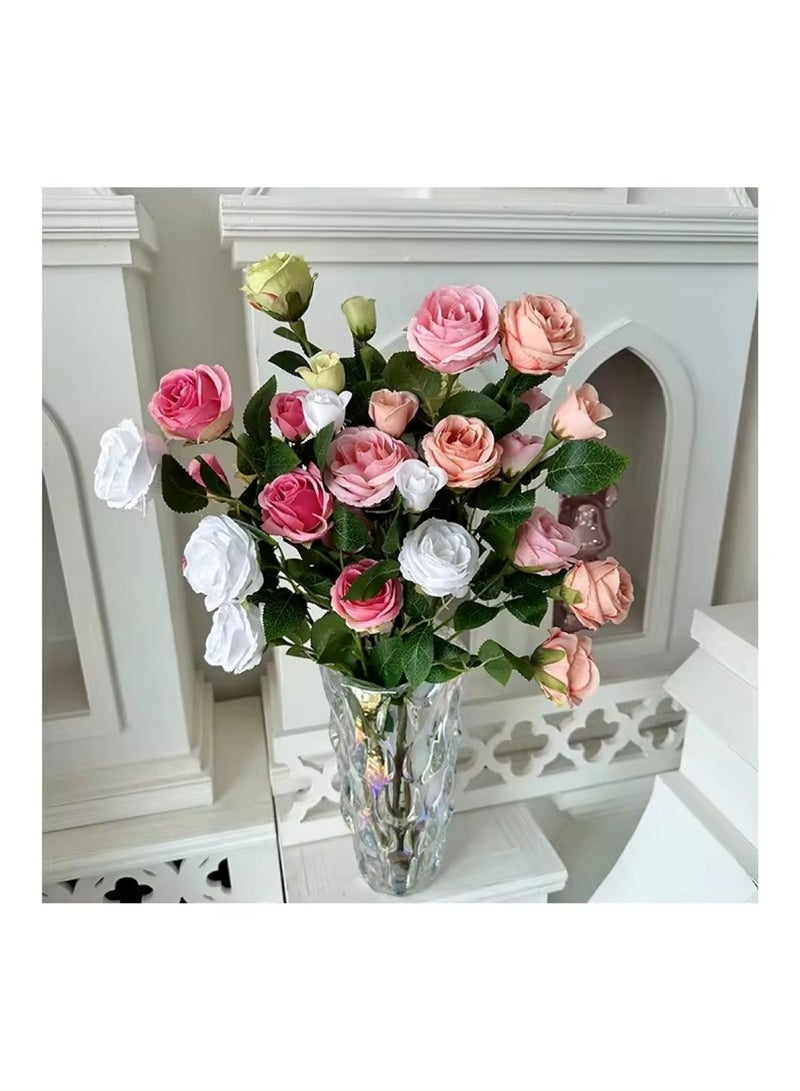 Huitich Pack Of 2 Artificial Roses for Home Decoration Cameo Brown  - Image 4
