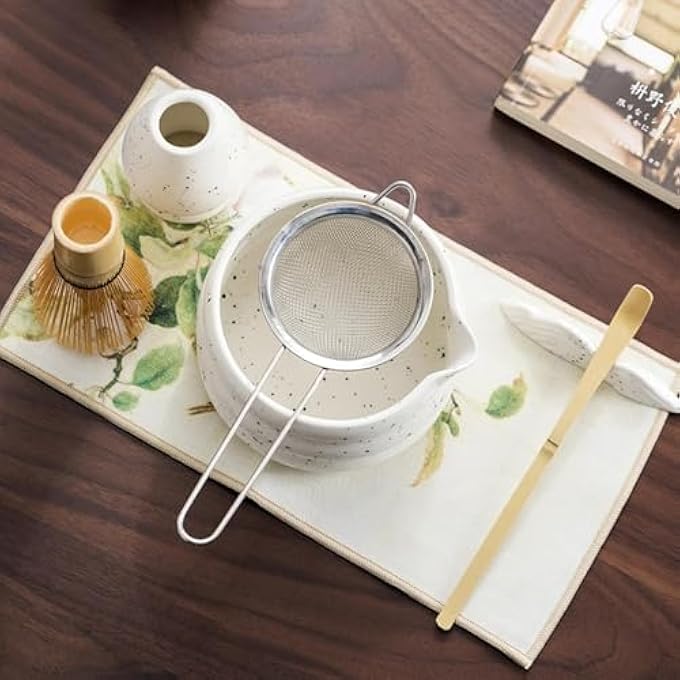 MedMad 7Pcs Matcha Set Matcha Bowl And Whisk Set Matcha Sifter Matcha Whisk Holder And Matcha Spoon The Perfect Matcha Kit For Matcha Tea Ceremony - Image 5