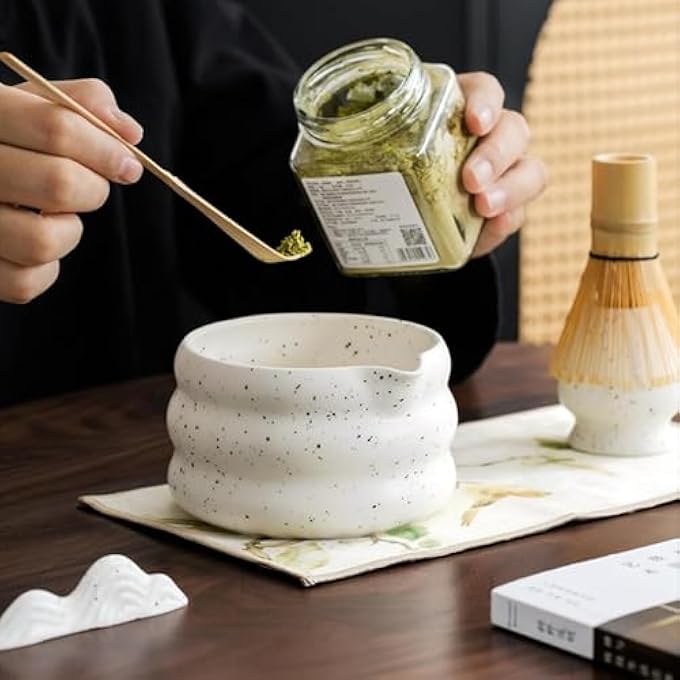 MedMad 7Pcs Matcha Set Matcha Bowl And Whisk Set Matcha Sifter Matcha Whisk Holder And Matcha Spoon The Perfect Matcha Kit For Matcha Tea Ceremony - Image 4