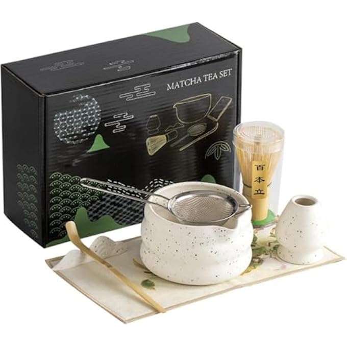MedMad 7Pcs Matcha Set Matcha Bowl And Whisk Set Matcha Sifter Matcha Whisk Holder And Matcha Spoon The Perfect Matcha Kit For Matcha Tea Ceremony - Image 2
