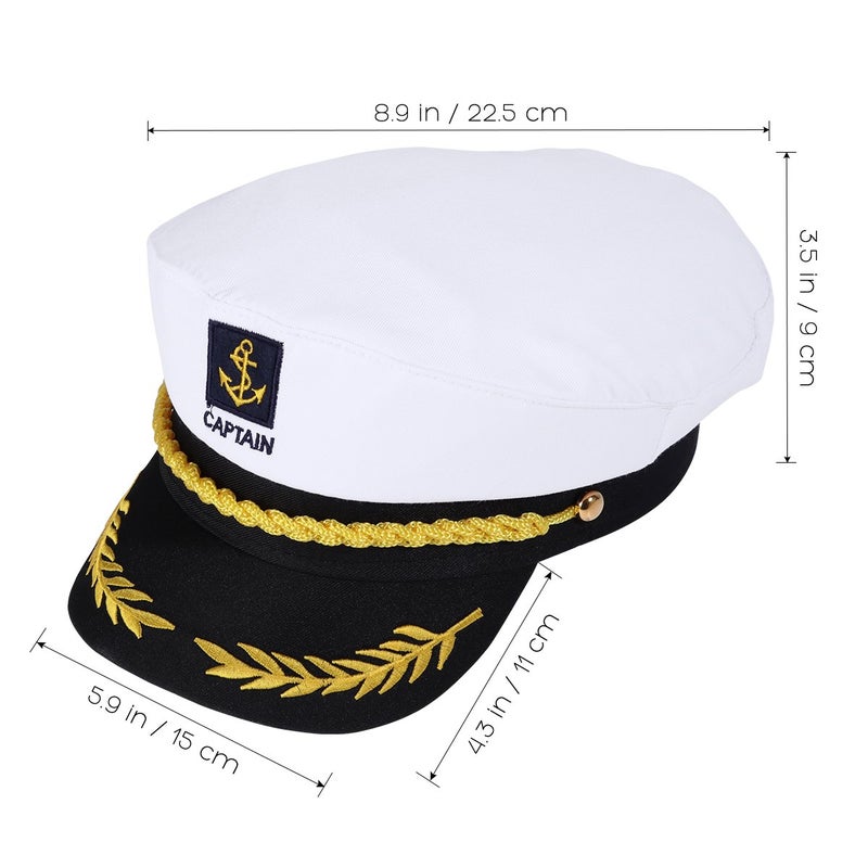 BESTOYARD Adult Yacht Captain Hat White Sailor Hat for Women Men Yacht Boat Sailor Captain Cap Marine Admiral Christmas Party Costume Cosplay Accessory - Image 4