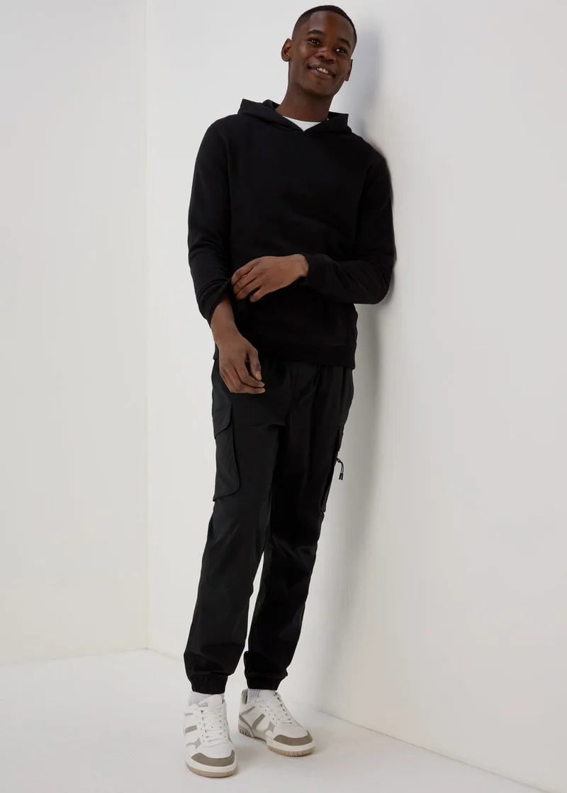 Matalan  Black Essential Pull-On Hoodie for Men | Best Price UAE