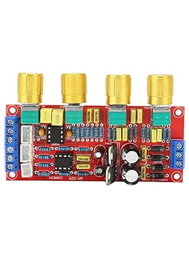 NE5532 وحدة مكبر صوت HiFi مسبق مكافحة الترددات المتساوية تحكم الصوت لوحة PCB حمراء إمداد طاقة تيار متردد 12 فولت - Image 1
