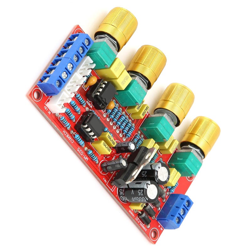 NE5532 وحدة مكبر صوت HiFi مسبق مكافحة الترددات المتساوية تحكم الصوت لوحة PCB حمراء إمداد طاقة تيار متردد 12 فولت - Image 3