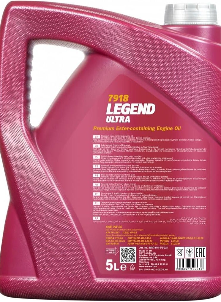 Mannol Engine Oil (7918 Legend Ultra 0W-20 4 LTR) - Image 2