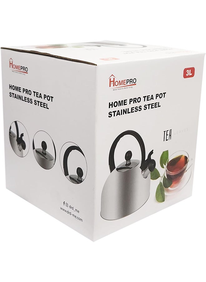 Home Pro Home Pro Tea Pot, 3L Stainless Steel  - Image 2