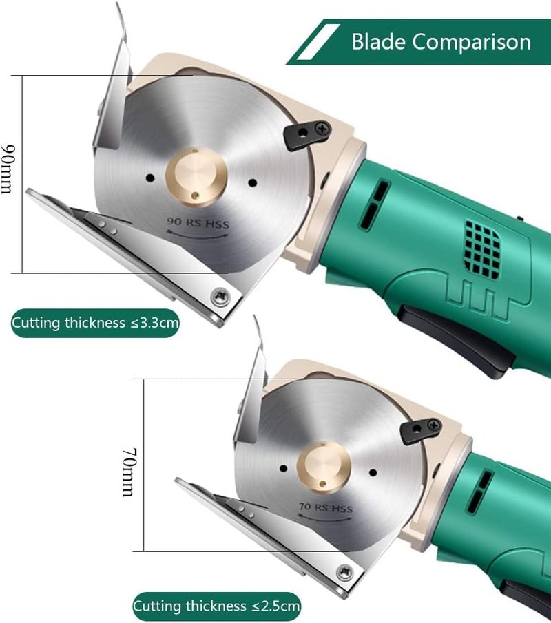 cheekyglo Electric Rotary Cutter Cordless Electric Scissor Rechargeable Fabric Shear for Cloth/Paper/Carpet/Leather Cutting Thickness ≤2.5cm (2 Batteries)2 Batteries - Image 2