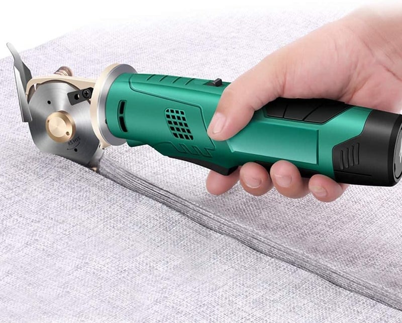 cheekyglo Electric Rotary Cutter Cordless Electric Scissor Rechargeable Fabric Shear for Cloth/Paper/Carpet/Leather Cutting Thickness ≤2.5cm (2 Batteries)2 Batteries - Image 4