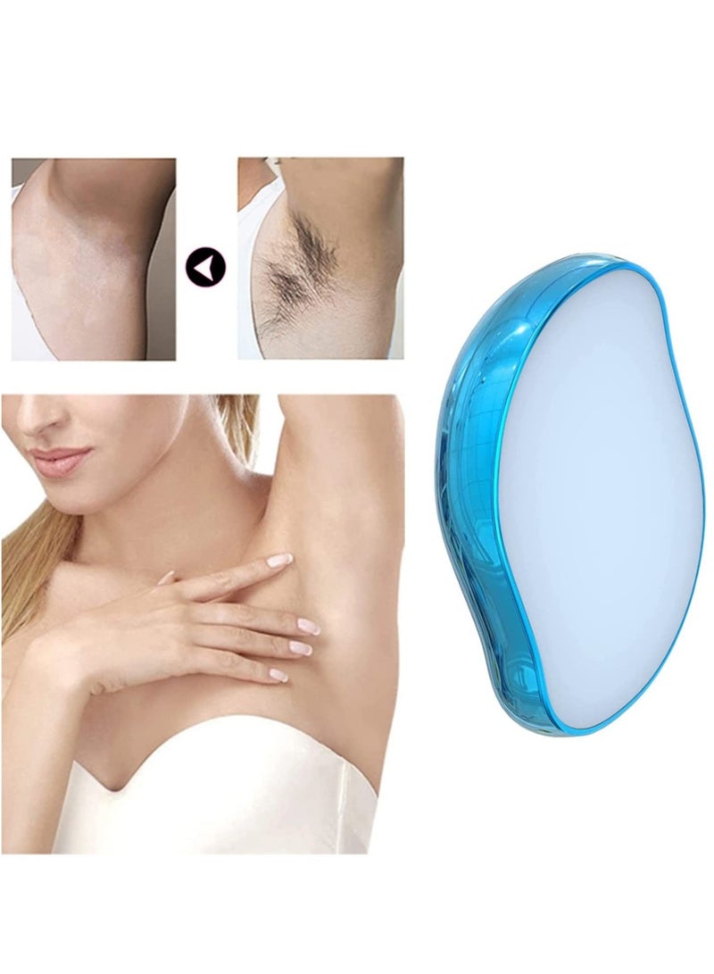 ممحاة الشعر الكريستالية الحقيقية، ممحاة إزالة الشعر السحرية، أدوات إزالة الشعر الكريستالية بدون ألم، إزالة الشعر الكريستالية السريعة والسهلة للبشرة الناعمة والملساء للرجال والنساء (أزرق) - Image 4