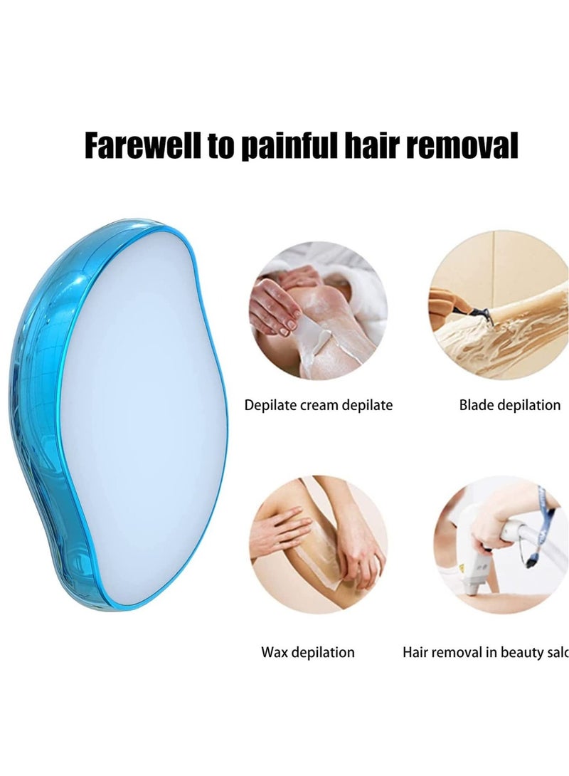 ممحاة الشعر الكريستالية الحقيقية، ممحاة إزالة الشعر السحرية، أدوات إزالة الشعر الكريستالية بدون ألم، إزالة الشعر الكريستالية السريعة والسهلة للبشرة الناعمة والملساء للرجال والنساء (أزرق) - Image 3