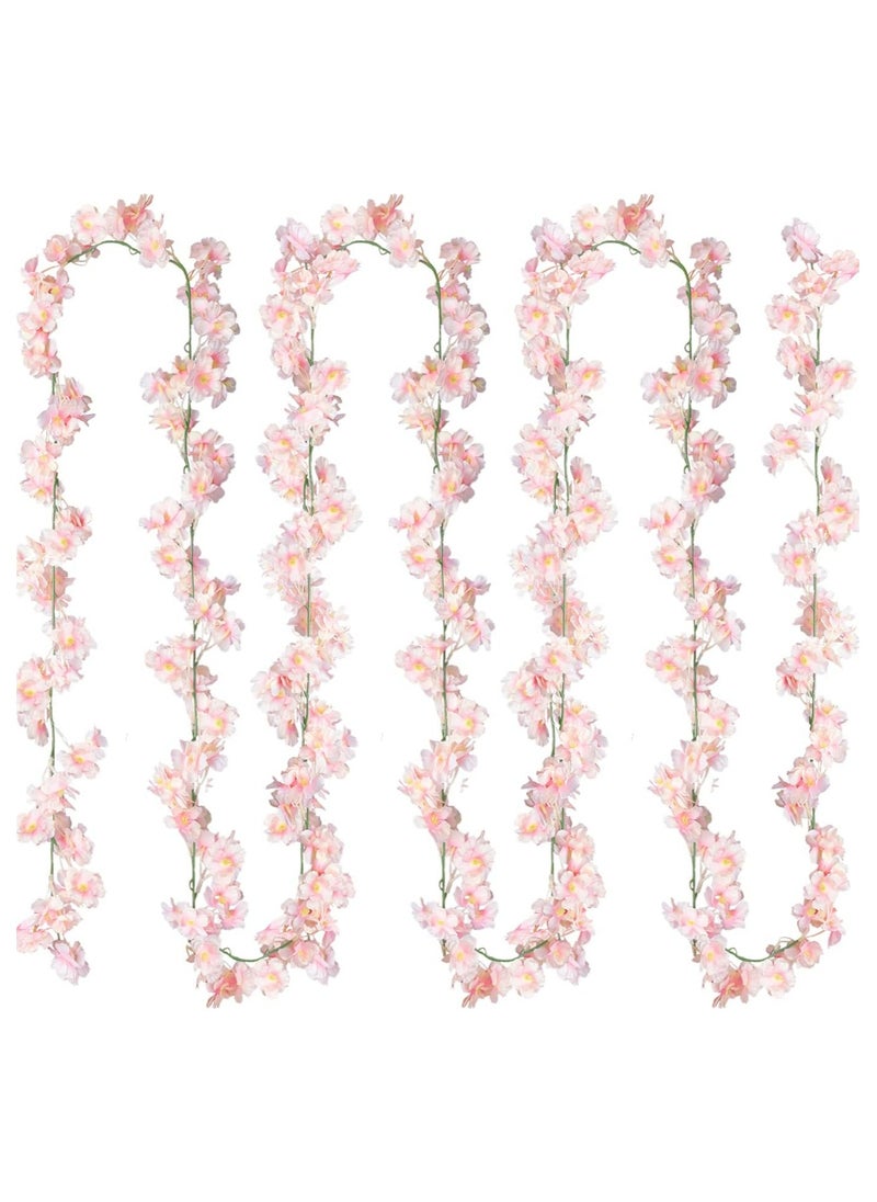 Oasisgalore 2 Pack Pink Cherry Blossom Garland for Home, Wedding, and Party Decor  - Image 1