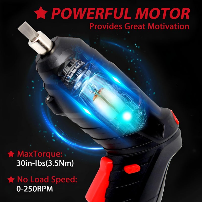 Screwdriver Set - Rechargeable Electric Screwdriver Kit with 47 Pieces for Effortless Repairs and DIY Projects! - Image 2