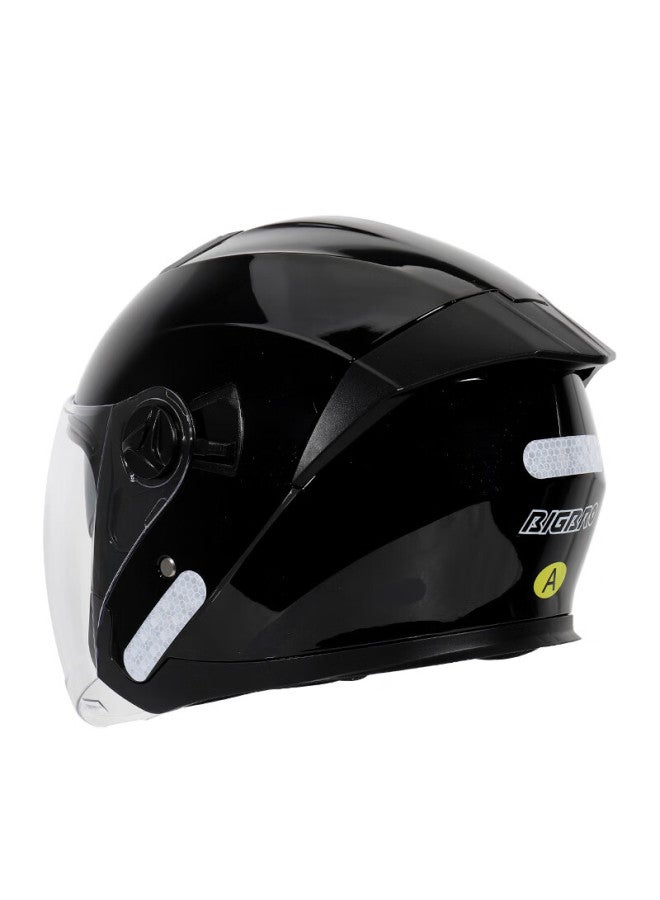 Bigbroky168 New National Standard 3c Dual-lens Electric Motorcycle Helmet Winter Warm Sun Protection Uni Electric Scooter Four-season Universal Half Helmet Glossy Black One Size - Image 2