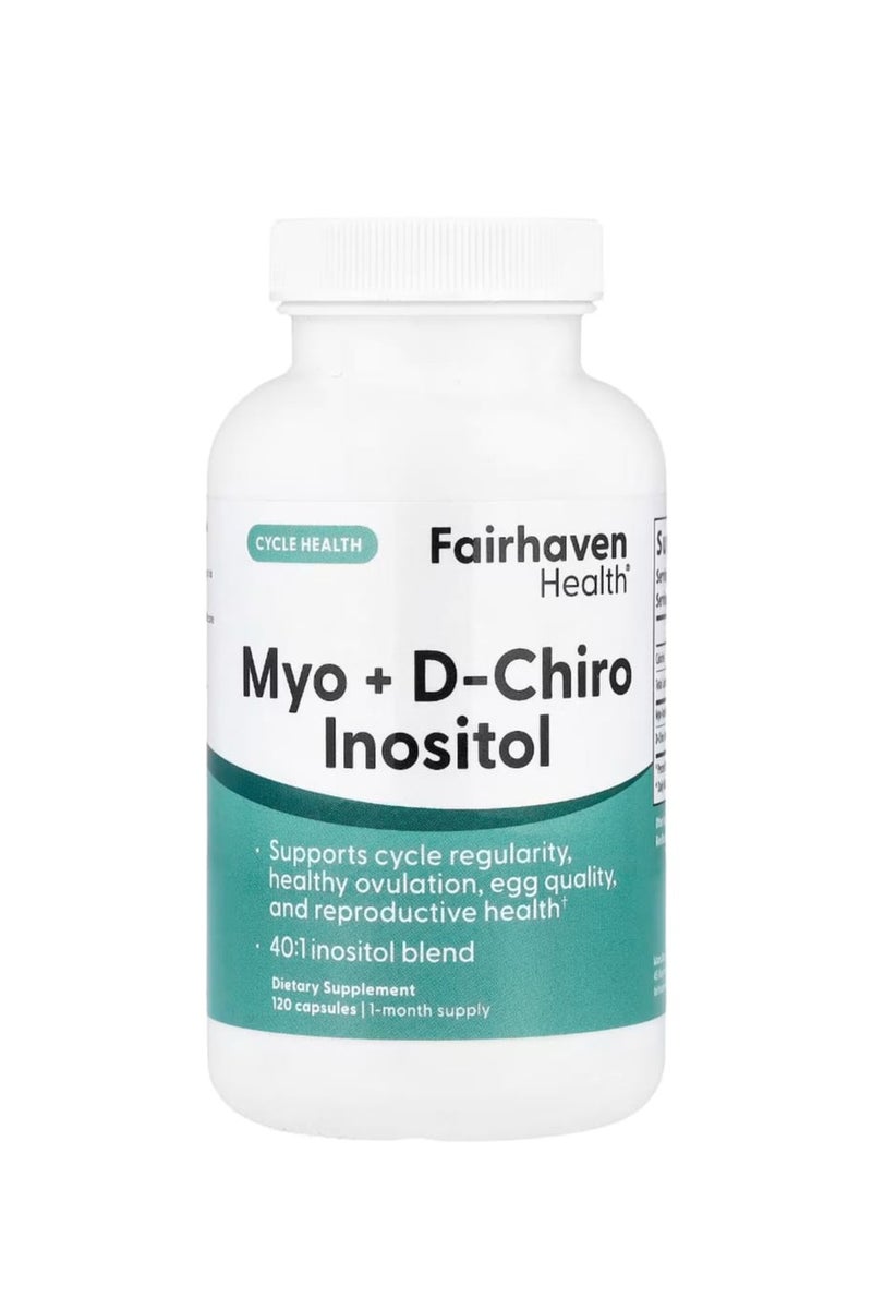 fairhaven health Inositol Myo + D-Chiro 120 Capsules - Image 1