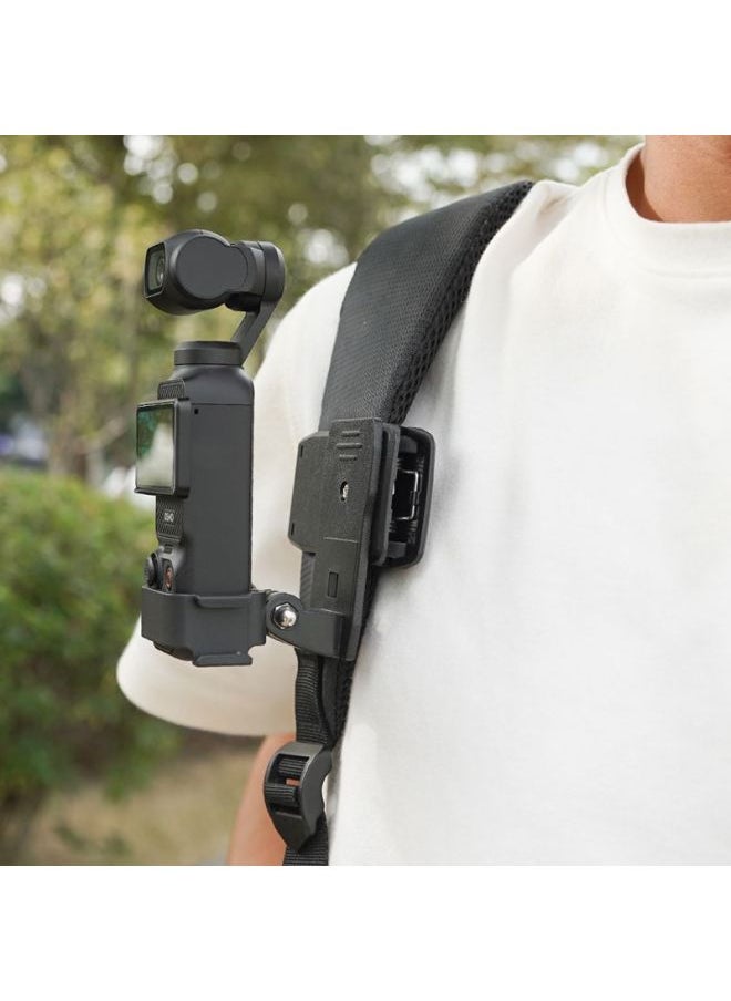 Generic BRDRC Applicable To Dajiang OSMO POCKET 3 Protective Frame Double Cold Shoe Adapter Clip Expansion Base Accessories-Color:Double Cold Boots Adapter Frame + Chest Strap (2-piece Set)  - Image 3