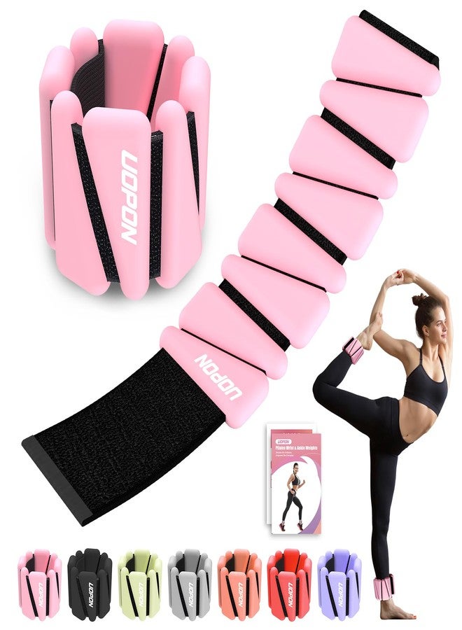 UOPON Wrist Ankle Weights for Women Set of 2, Adjustable Silicone Weighted Bangles, Wearable Ultra-durable Strips Weight Bracelet 4 lbs for Yoga, Pilates, Barre, Walking, Arm & Leg Workout - Image 1