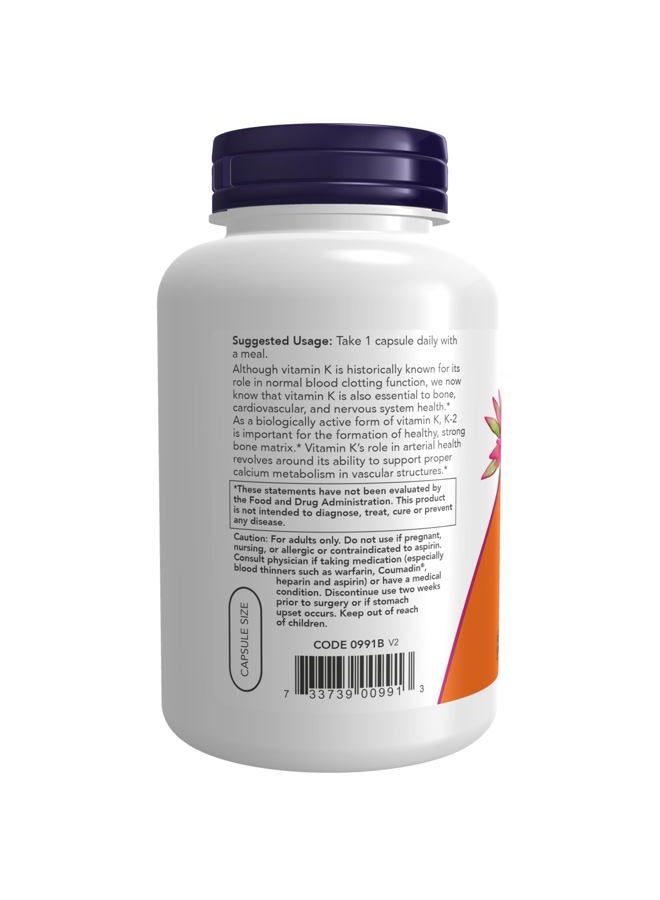 Now Foods Vitamin K-2, 250 Vegetable Capsule - Image 3